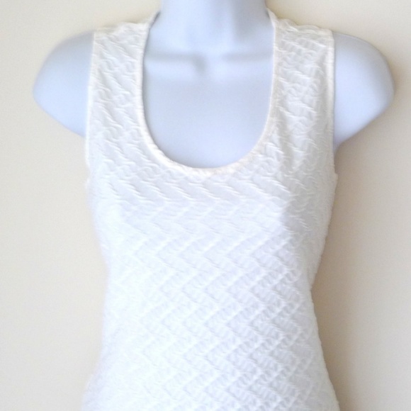 Shift Dress Textured Pullover Sleeveless White Sz Medium - Picture 3 of 6